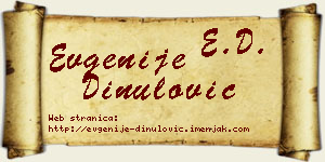 Evgenije Dinulović vizit kartica